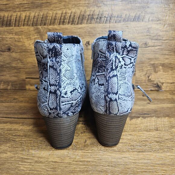 Boutique by Corky's sz 11 tombstone Black Grey Animal print ankle boots - Picture 8 of 9